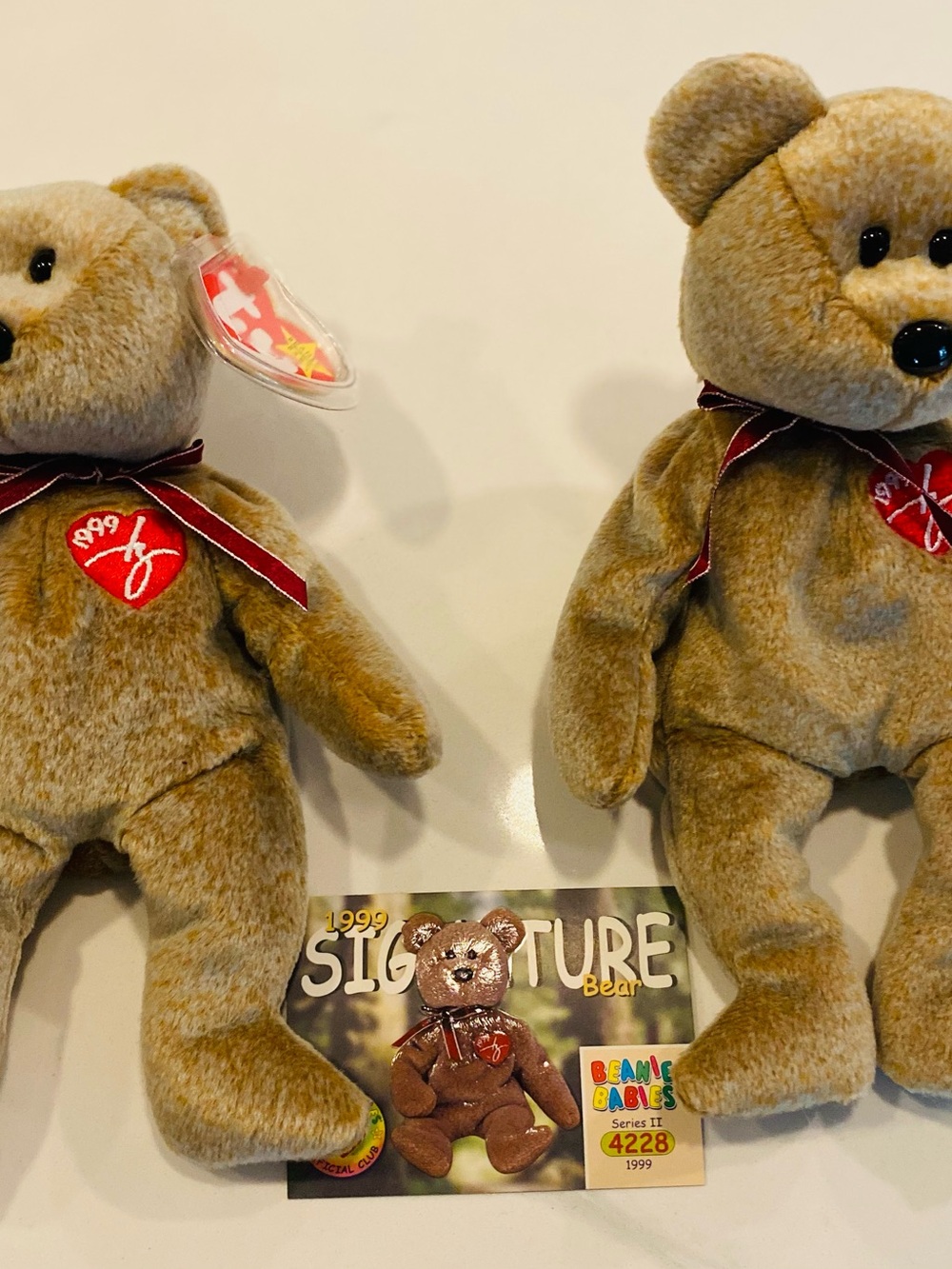 Ty Brown Signature Teddy Bear Plush with Red Heart Tag